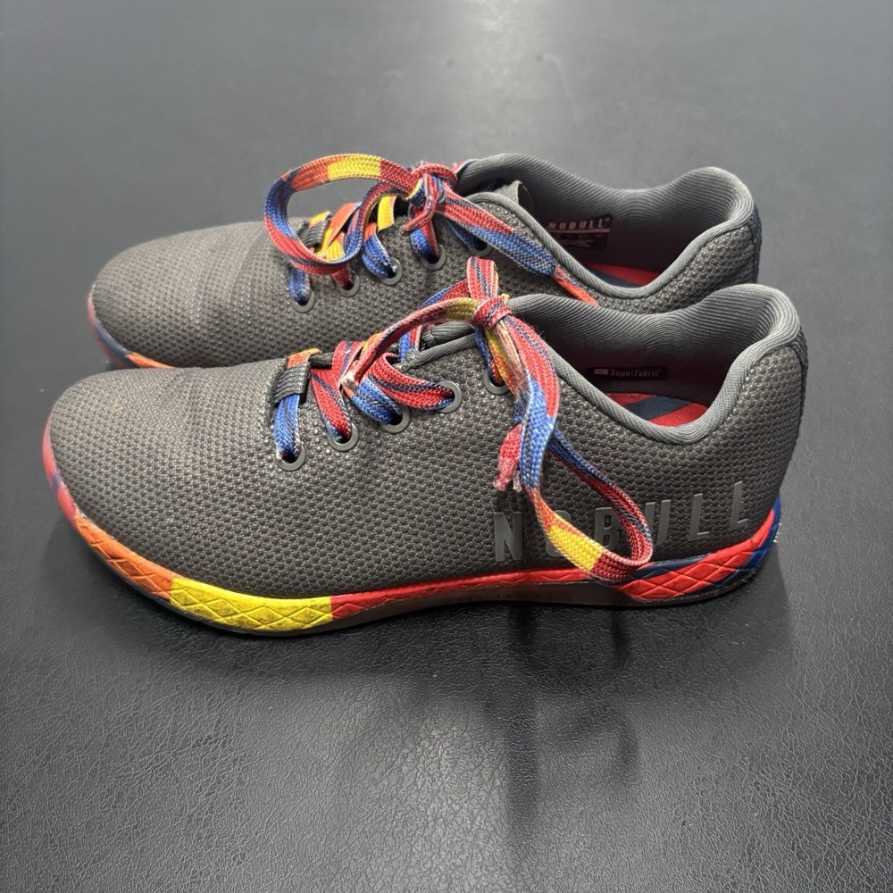 NoBull Super Fabric Trainer Low Gray Orange Shoes Unisex‎ Women's 7.5 Men's 6